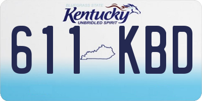 KY license plate 611KBD