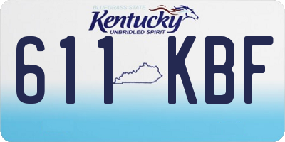 KY license plate 611KBF