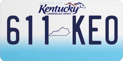 KY license plate 611KEO