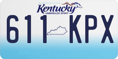 KY license plate 611KPX
