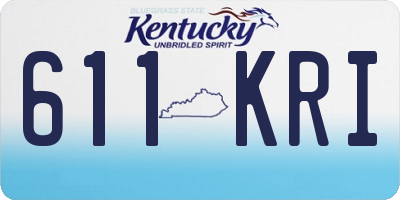 KY license plate 611KRI