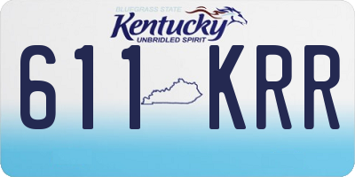 KY license plate 611KRR