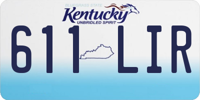 KY license plate 611LIR