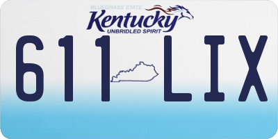 KY license plate 611LIX
