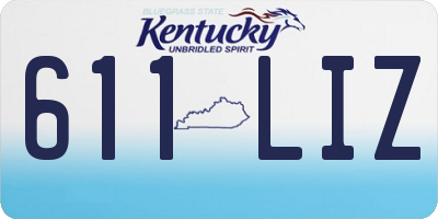 KY license plate 611LIZ