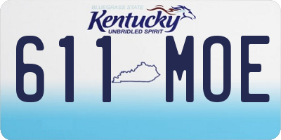 KY license plate 611MOE