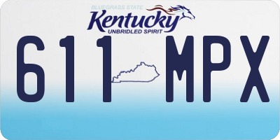 KY license plate 611MPX
