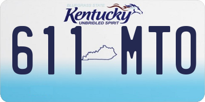 KY license plate 611MTO