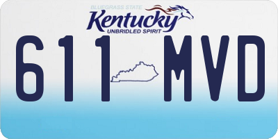 KY license plate 611MVD