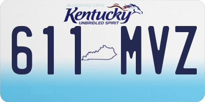 KY license plate 611MVZ