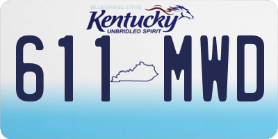 KY license plate 611MWD