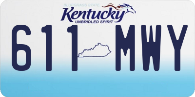 KY license plate 611MWY