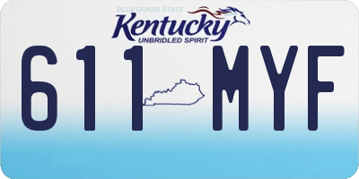 KY license plate 611MYF