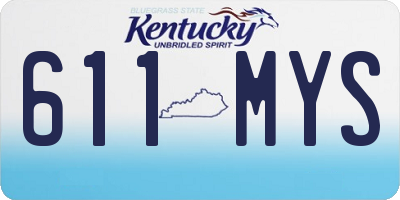 KY license plate 611MYS