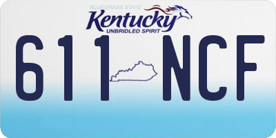 KY license plate 611NCF