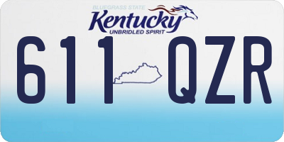 KY license plate 611QZR