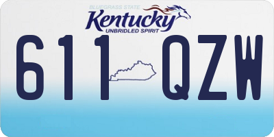 KY license plate 611QZW