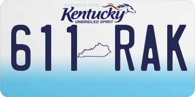 KY license plate 611RAK