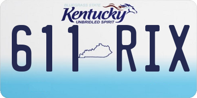 KY license plate 611RIX