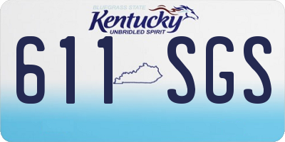 KY license plate 611SGS