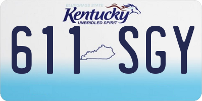 KY license plate 611SGY