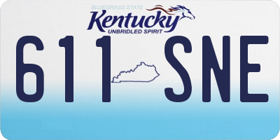 KY license plate 611SNE