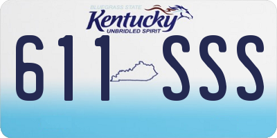 KY license plate 611SSS