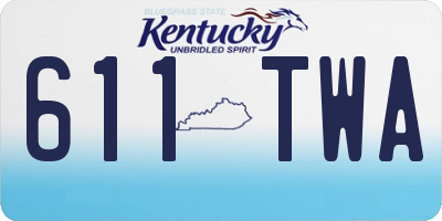KY license plate 611TWA