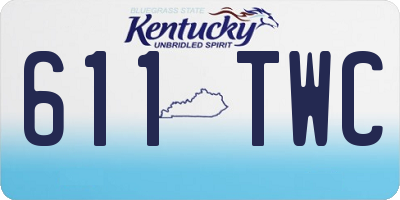 KY license plate 611TWC