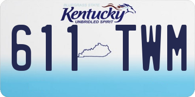 KY license plate 611TWM