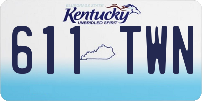 KY license plate 611TWN