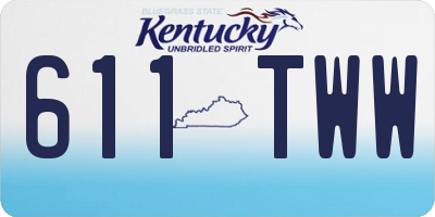 KY license plate 611TWW
