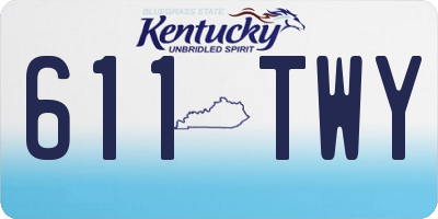 KY license plate 611TWY
