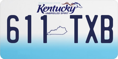 KY license plate 611TXB