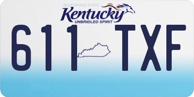 KY license plate 611TXF