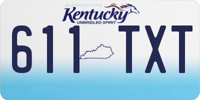 KY license plate 611TXT