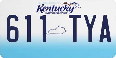 KY license plate 611TYA
