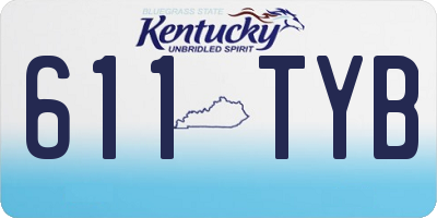 KY license plate 611TYB