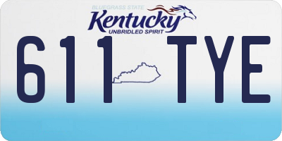KY license plate 611TYE
