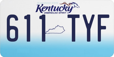 KY license plate 611TYF