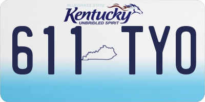 KY license plate 611TYO