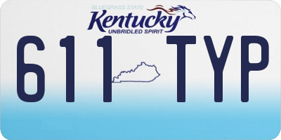 KY license plate 611TYP
