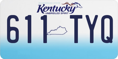 KY license plate 611TYQ