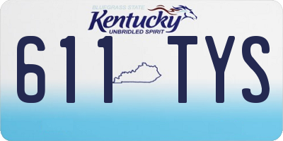 KY license plate 611TYS