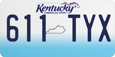 KY license plate 611TYX