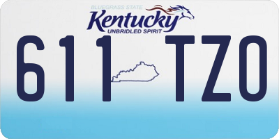 KY license plate 611TZO