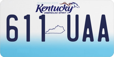 KY license plate 611UAA