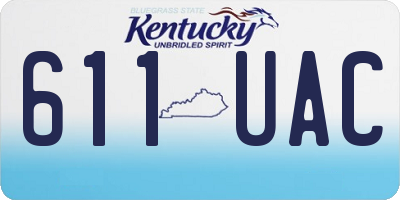 KY license plate 611UAC