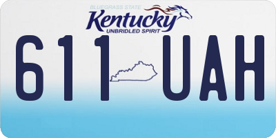 KY license plate 611UAH
