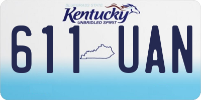 KY license plate 611UAN